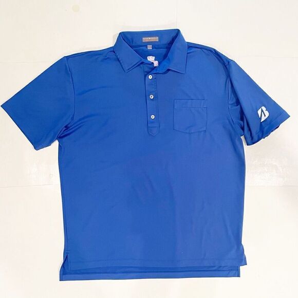 Peter Millar Summer Comfort Polo Size L Royal Blue Stretch Sweat Wicking - Picture 5 of 6